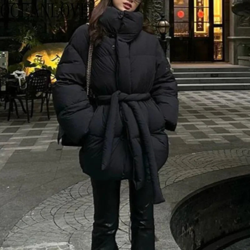 Pufferjacke mit Gürtel